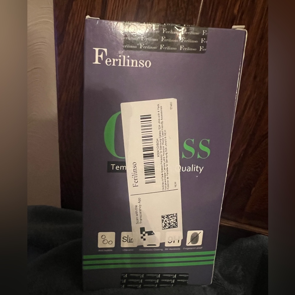Ferilinso New 4 Pack Tempered Glass Screen Protector/ Samsung Galaxy S24 Ultra